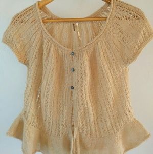 Anthropologie [Free People] Knit Peplum Cardigan